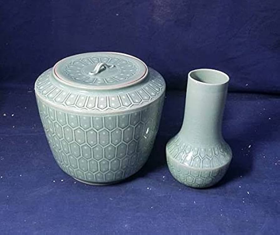 Ｍ７１６　皆具　『韓国人間国宝　申相浩造』『高麗青磁』『蓮華文』　共箱　茶道具 乃木坂46/4th YEAR BIRTHDAY LIVE 2016.8.28-…M716皆具